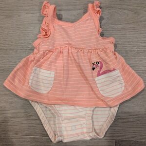 Carters Newborn, 3 Rompers Pink Blue Floral Summer